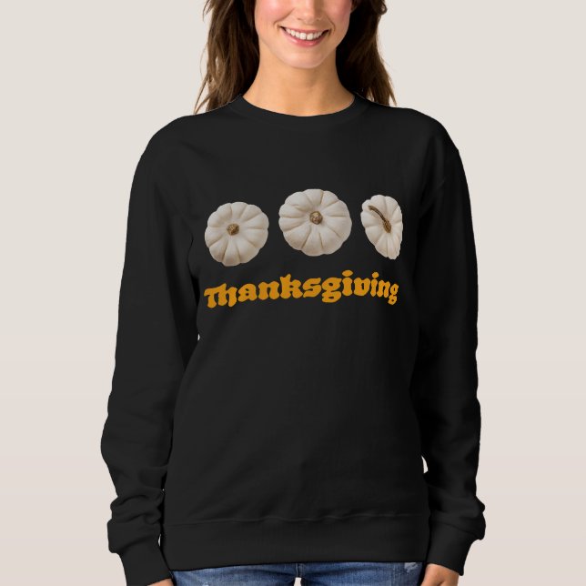 Moletom Thanksgiving Sweatshirt with White Pumpkins (Frente)