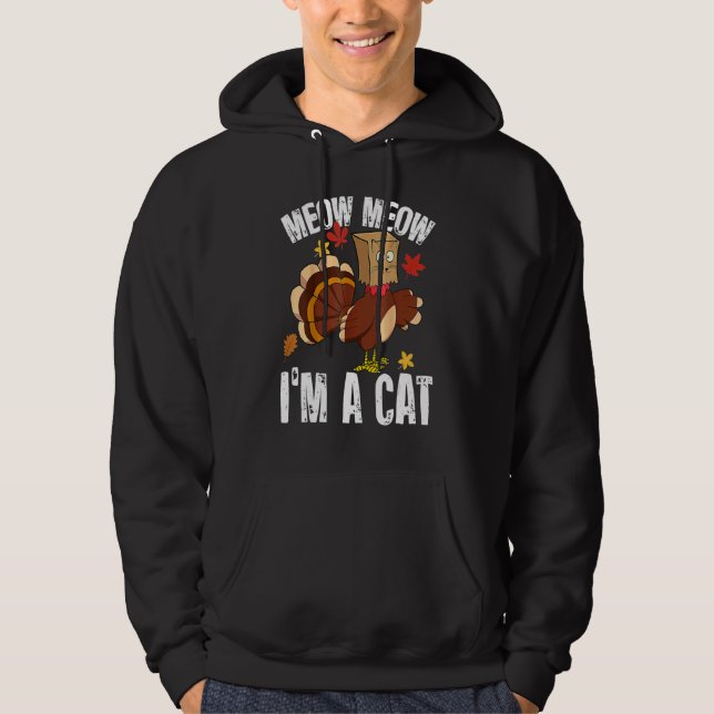 Moletom Thanksgiving  Turkey Fake Cat for Men Women (Frente)