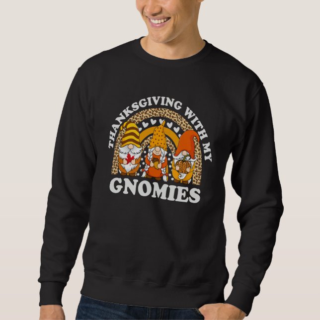 Moletom Thanksgiving With My Gnomies Autumn Gnomes Leopard (Frente)