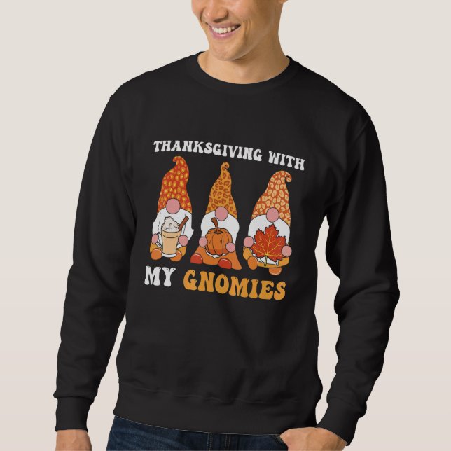 Moletom Thanksgiving With My Gnomies Family Matching Turke (Frente)
