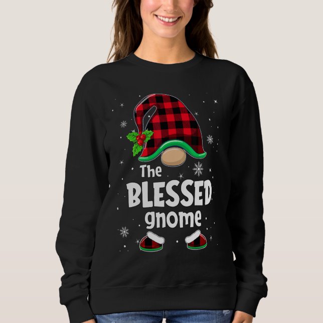 Moletom The Blessed Gnome Buffalo Plaid Christmas Matching (Frente)