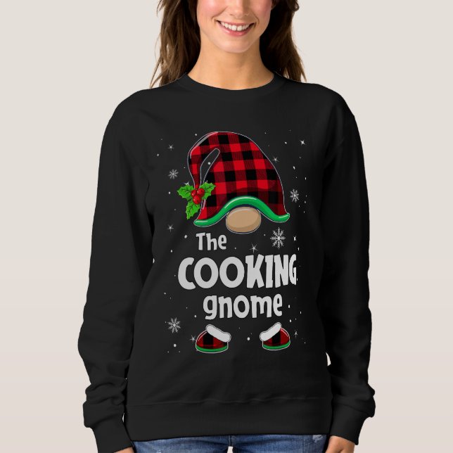 Moletom The Cooking Gnome Buffalo Plaid Christmas Matching (Frente)
