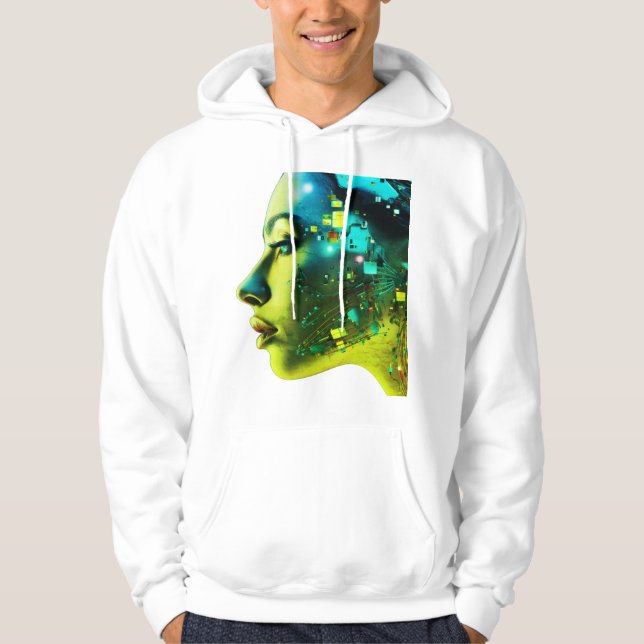 Moletom The Cyborg Woman on a Cozy Long Sleeve White (Frente)