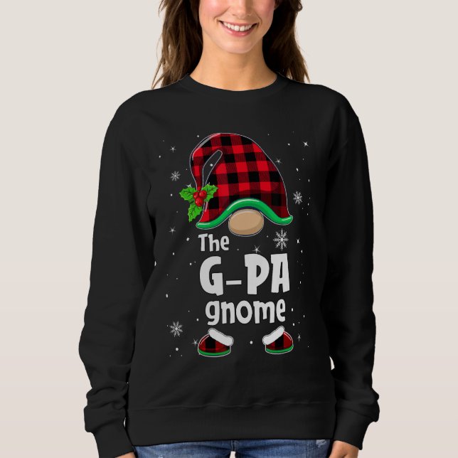 Moletom The G pa Gnome Buffalo Plaid Christmas Matching Fa (Frente)