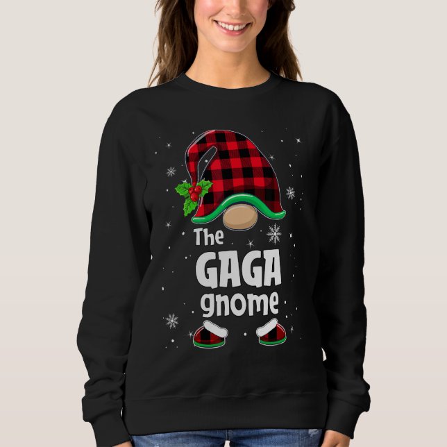 Moletom The Gaga Gnome Buffalo Plaid Christmas Matching Fa (Frente)