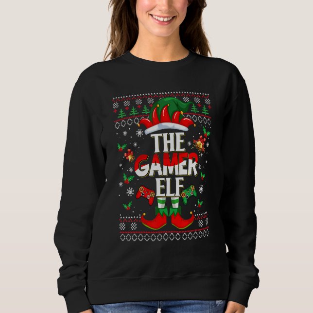 Moletom The Gamer ELF Christmas Family Squad Matching Men  (Frente)