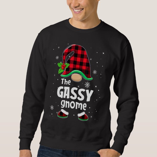 Moletom The Gassy Gnome Buffalo Plaid Christmas Matching F (Frente)