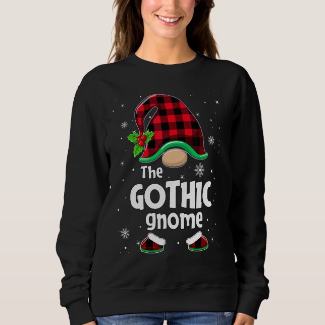 Moletom The Gothic Gnome Buffalo Plaid Christmas Matching  (Frente)