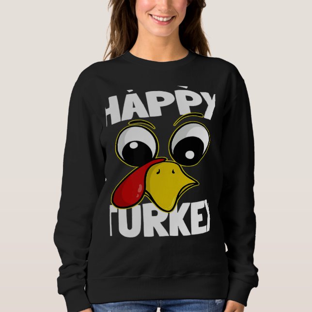 Moletom The Happy Turkey Family Group Matching Thanksgivin (Frente)