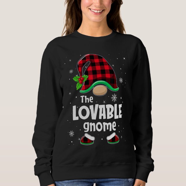 Moletom The Lovable Gnome Buffalo Plaid Christmas Matching (Frente)