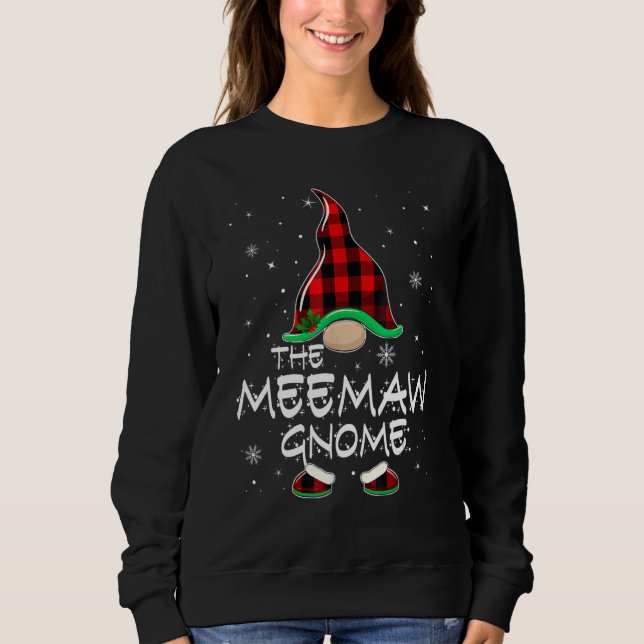 Moletom The Meemaw Gnome Red Buffalo Plaid Christmas Pajam (Frente)