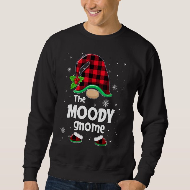 Moletom The Moody Gnome Buffalo Plaid Christmas Matching F (Frente)