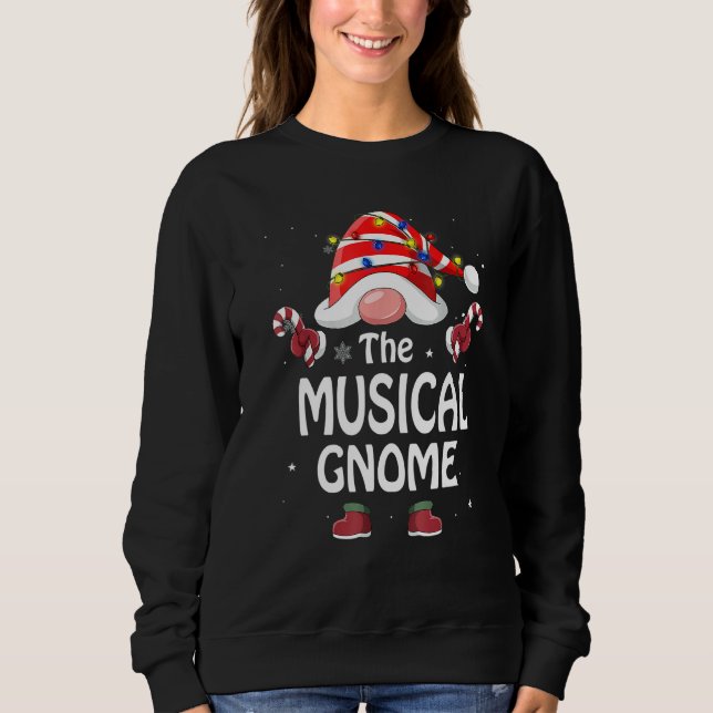 Moletom The Musical Gnome Tree Light Buffalo Plaid Christm (Frente)