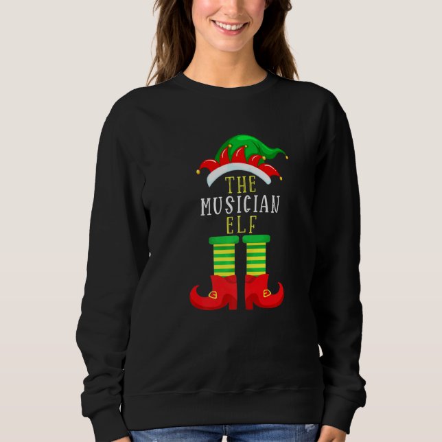 Moletom The Musician Elf Christmas Family Matching Xmas (Frente)