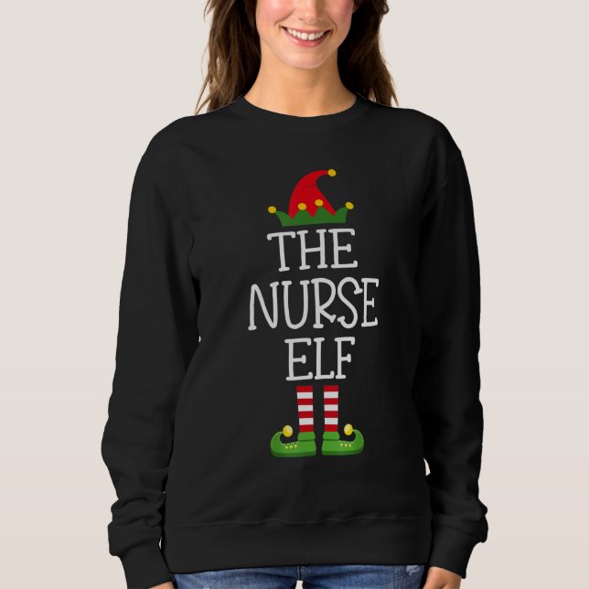 Moletom The Nurse Elf Family Matching Group Christmas (Frente)