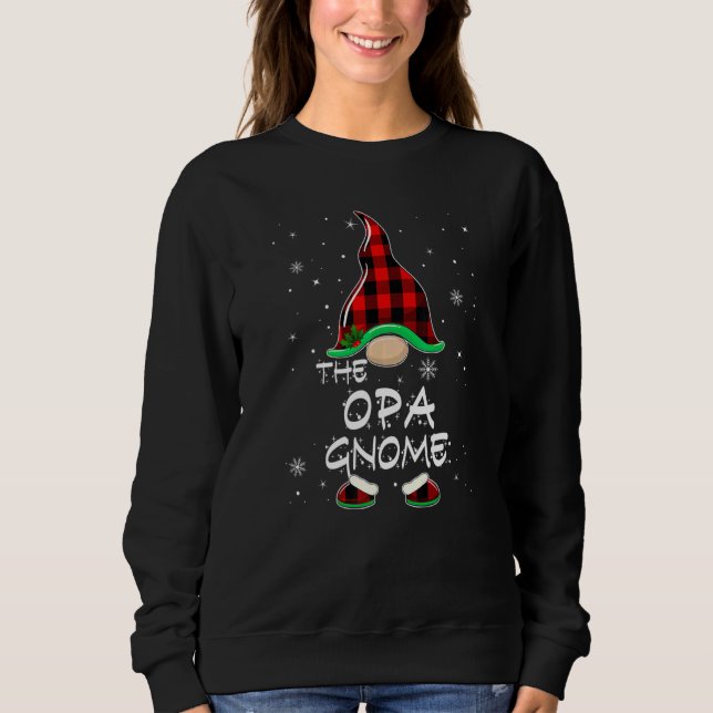 Moletom The Opa Gnome Red Buffalo Plaid Christmas Pajama (Frente)