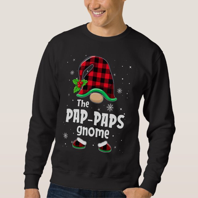 Moletom The Pap Paps Gnome Buffalo Plaid Christmas Matchin (Frente)