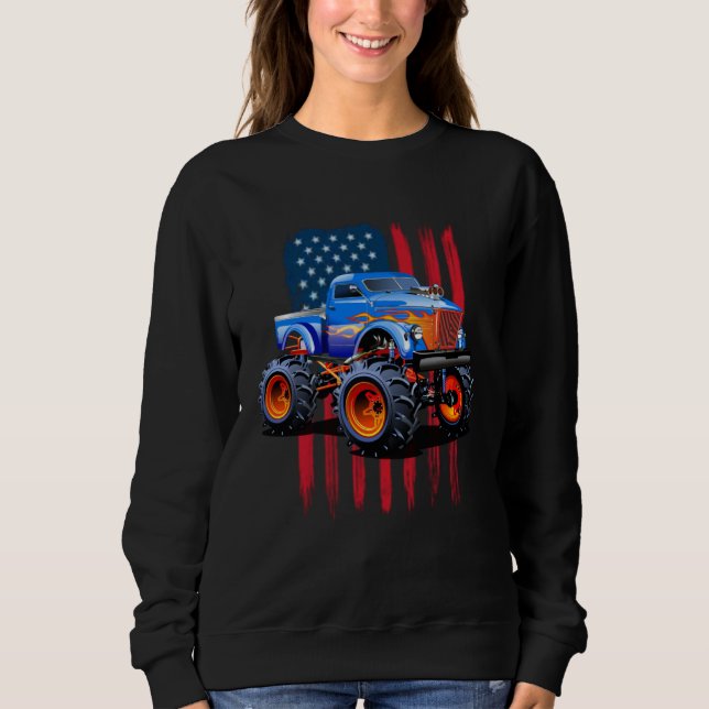 Moletom The perfect American Flag Monster Truck's Rule (Frente)