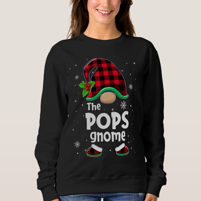 Moletom The Pops Gnome Buffalo Plaid Christmas Matching Fa (Frente)