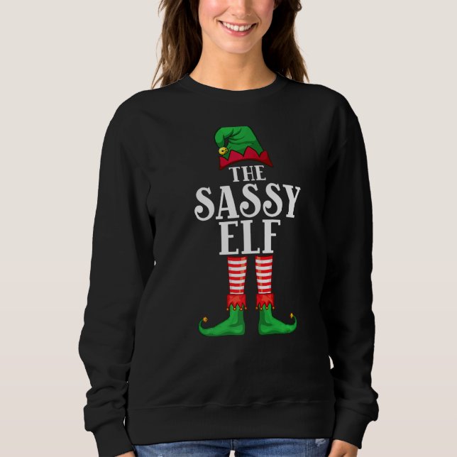 Moletom The Sassy Elf  Family Matching Christmas Costume (Frente)