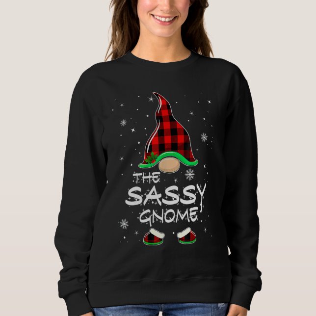 Moletom The Sassy Gnome Red Buffalo Plaid Christmas Pajama (Frente)