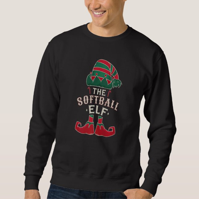 Moletom The Softball Elf Cute Ugly Christmas Sweater Famil (Frente)