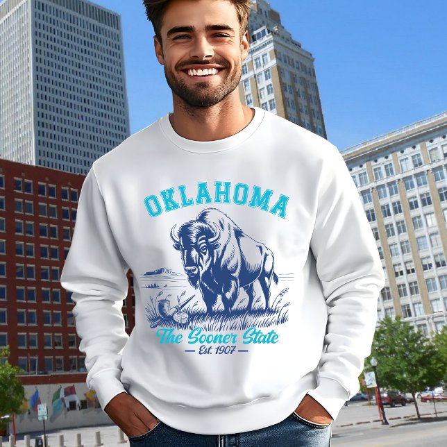 Moletom The Sooner State Buffalo Illustration Gift  (Criador carregado)