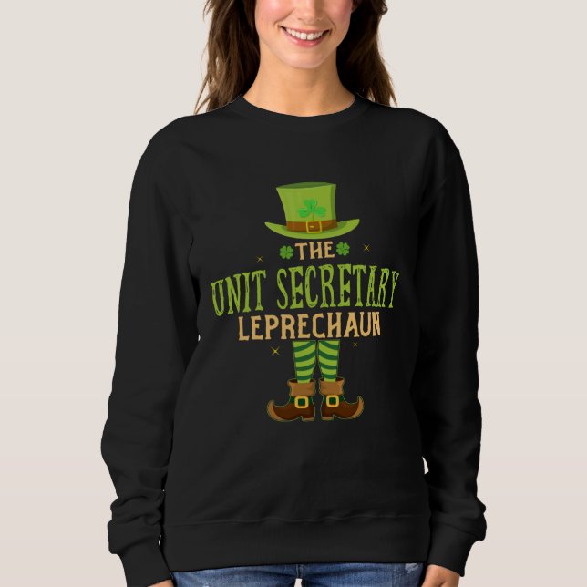 Moletom The Unit Secretary Leprechaun  Matching St Patrick (Frente)