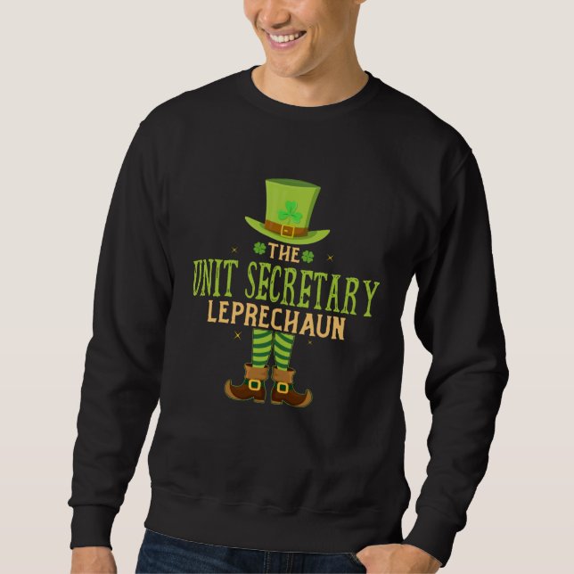 Moletom The Unit Secretary Leprechaun  Matching St Patrick (Frente)