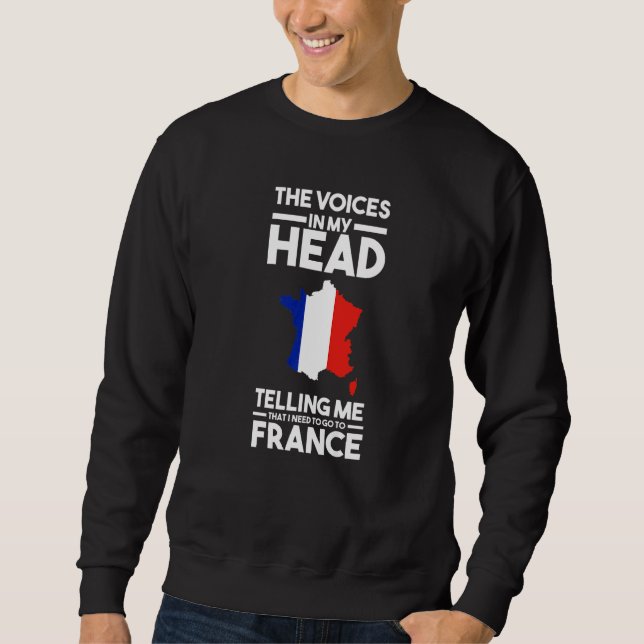 Moletom the voices in head telling me France French France (Frente)