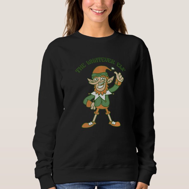 Moletom The Whatever Elf Cute Ugly Christmas Sweater   (Frente)