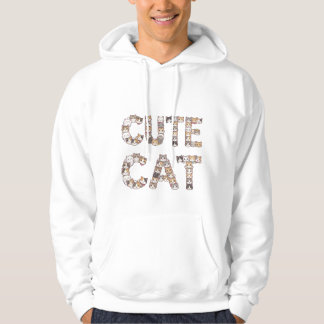 Moletom The words "CUTE CAT" are made using cat faces