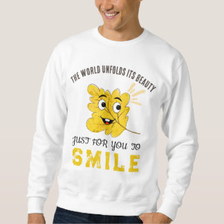Moletom The World Unfolds Its Beauty Smiling Leaf Crewneck