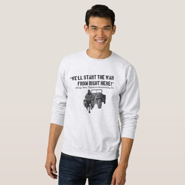 Moletom Theodore Roosevelt, t-shirt do dia D WWII do Jr. (Frente Completa)
