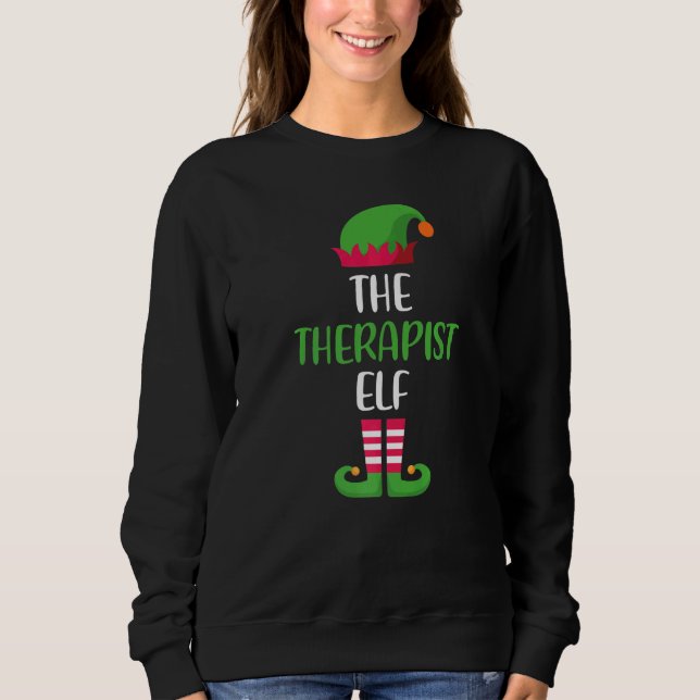 Moletom Therapist Elf Family Matching Group Christmas Paja (Frente)