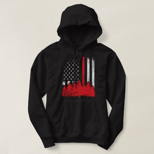 Moletom Thin Red Flag Wildland Firefighter H (Frente do Design)