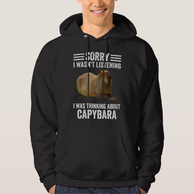 Moletom Thinking About Capybaras  Capybara Rodent Animal H (Frente)