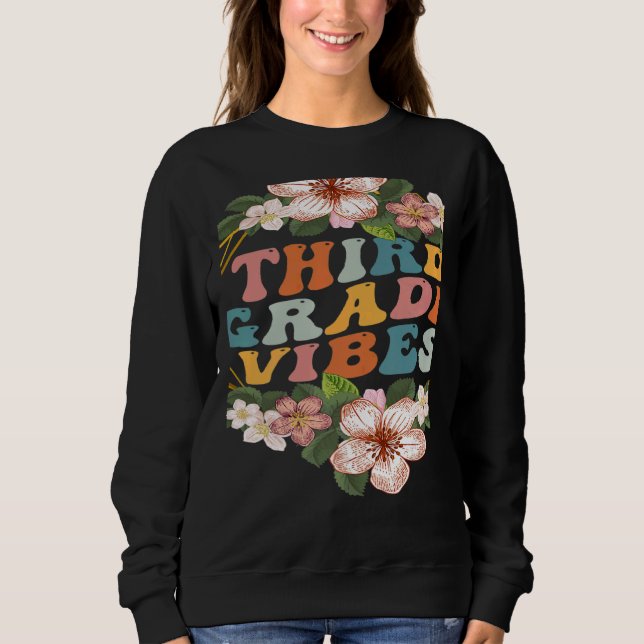 Moletom Third Grade Vibes  3rd Grade Team Retro 1st Day of (Frente)