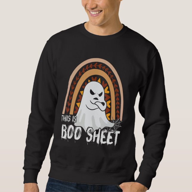 Moletom This is boo sheet ghost retro halloween costume me (Frente)