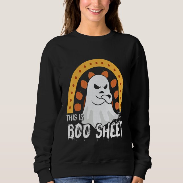 Moletom This is boo sheet ghost retro halloween costume me (Frente)