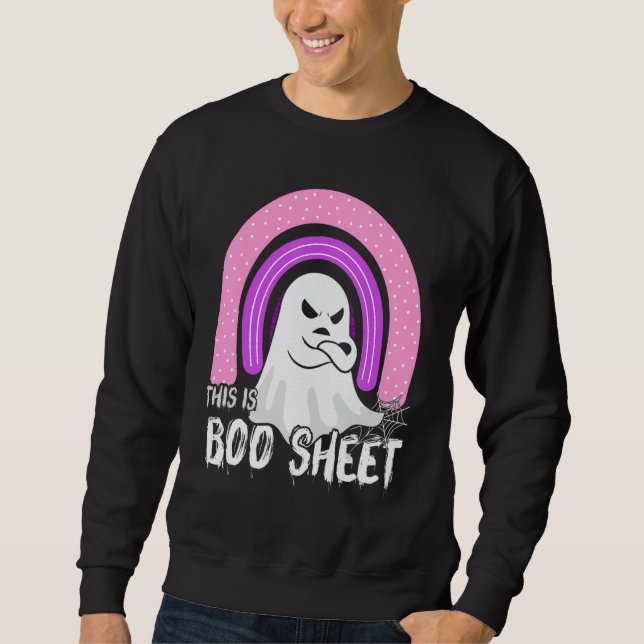 Moletom This is boo sheet ghost retro halloween costume me (Frente)