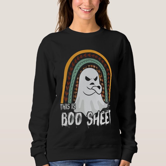 Moletom This is boo sheet ghost retro halloween costume me (Frente)