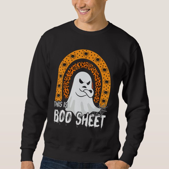 Moletom This is boo sheet ghost retro halloween costume me (Frente)
