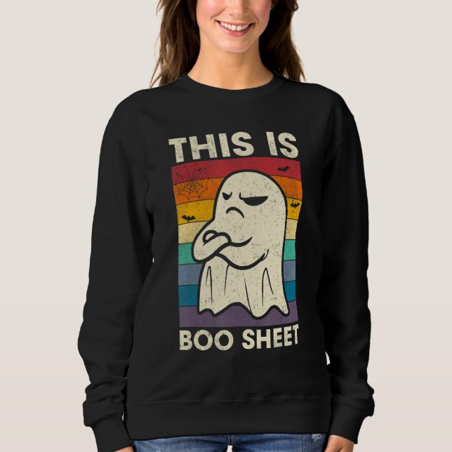 Moletom This is Boo Sheet Ghost Retro Halloween Costume Me (Frente)