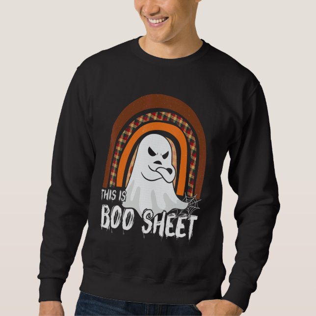 Moletom This is boo sheet ghost retro halloween costume me (Frente)