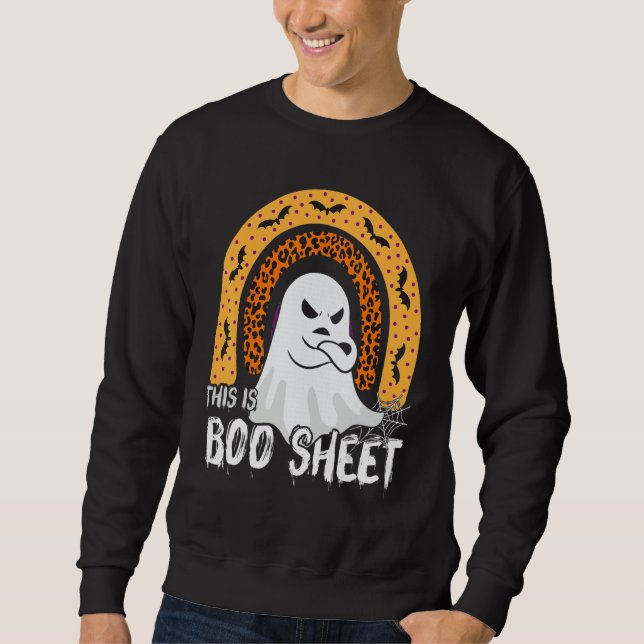 Moletom This is boo sheet ghost retro halloween costume me (Frente)