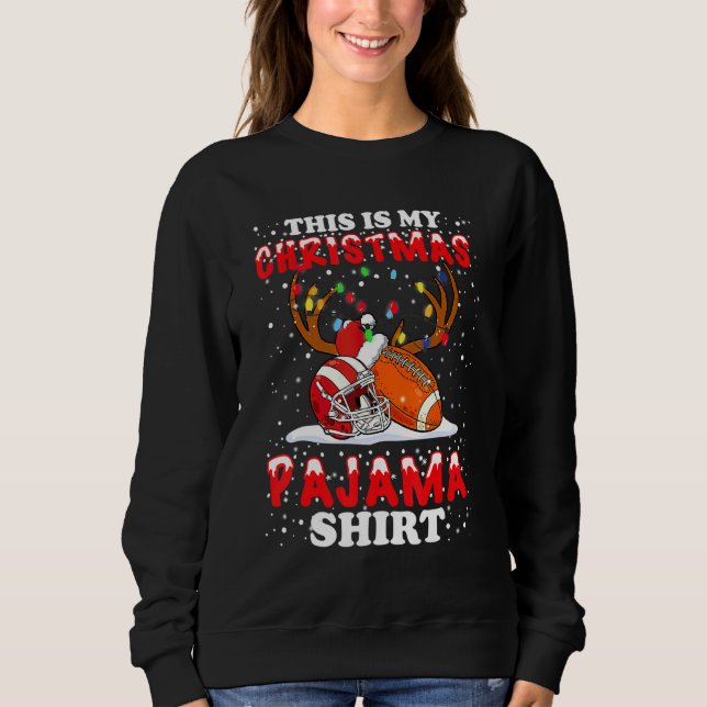 Moletom This Is My Christmas Pajama  Football Christmas Li (Frente)