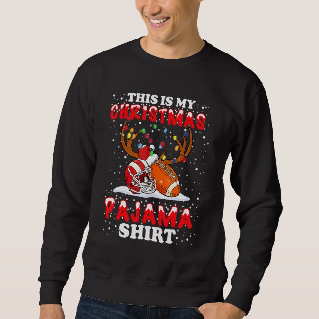 Moletom This Is My Christmas Pajama  Football Christmas Li (Frente)