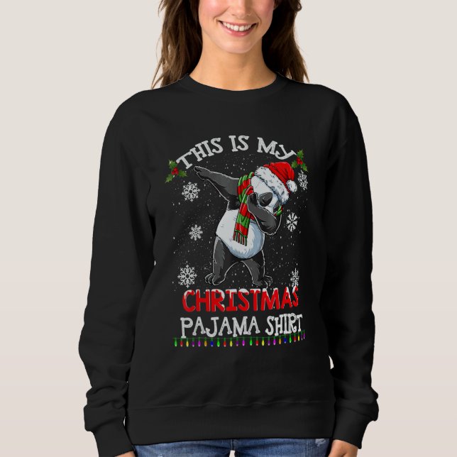 Moletom This Is My Christmas Pajama  Panda Santa Kids Boys (Frente)