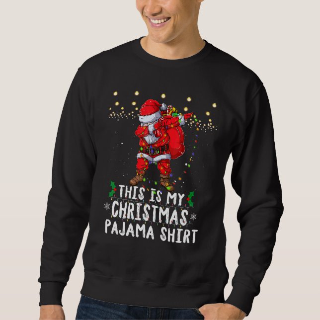 Moletom This Is My Christmas Pajama   Women Men Dabbing Sa (Frente)